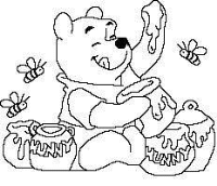A coloring page of winnie the pooh